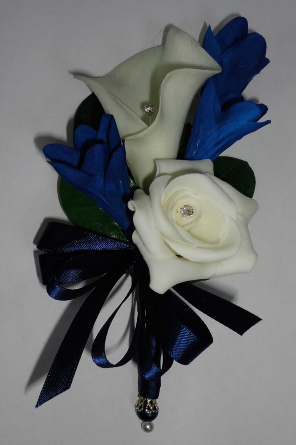 Real Touch Calla Lily with Midnight blue Freesia
